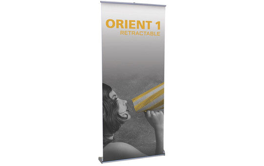 Orient 35.5” W by 83.25” H Single Sided Retractable Banner Stand