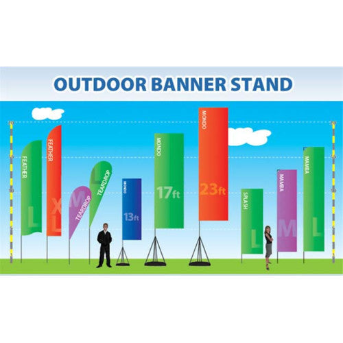 Mondo Medium 17 Foot Flagpole Outdoor Banner Display
