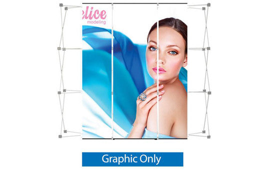 Pop Up 9 Foot Straight Display Center 3 Laminate Graphic Panels Only