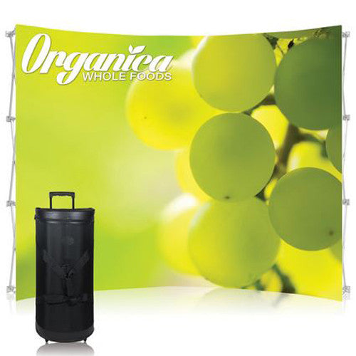 Ready Pop Fabric Pop Up Trade Show Display 10 foot Curved Single Sided Graphic and Frame Combo no End-Caps