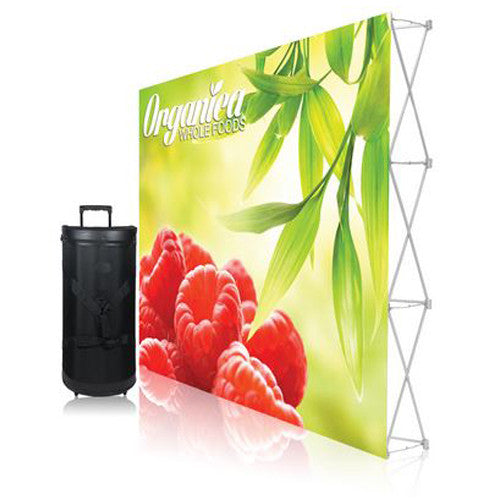 Ready Pop Fabric Pop Up Trade Show Display 10 foot Single Sided Straight Graphic and Frame Combo no End-Caps