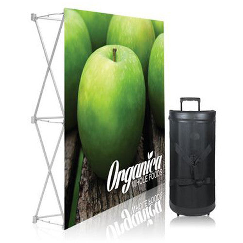 Ready Pop Fabric Pop Up Trade Show Display 5 Foot Straight Single Sided Graphic and Frame Combo no End Caps