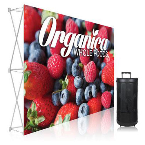 Ready Pop Fabric Pop Up Trade Show Display 7.5 foot by 5 foot Single Sided Graphic and Frame Combo no End-Caps