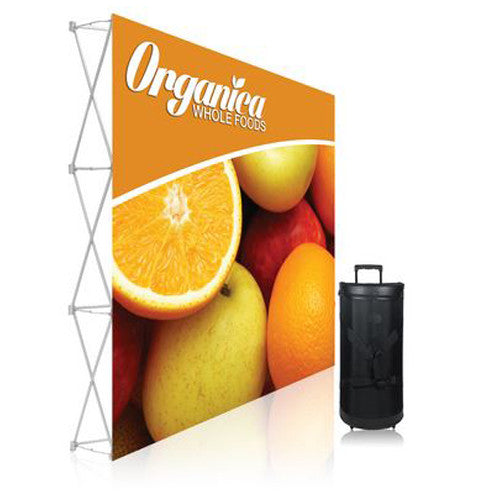 Ready Pop Fabric Pop Up Trade Show Display 8 foot Straight Double Sided Graphic and Frame Combo no End-Caps