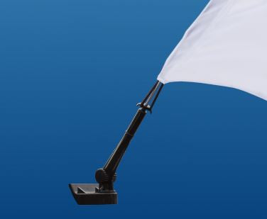 Close-up of pole attachment for custom car flags