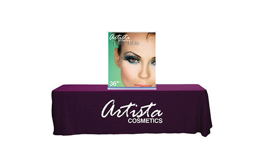 Silver Step 36 inch wide table top retractable banner stand