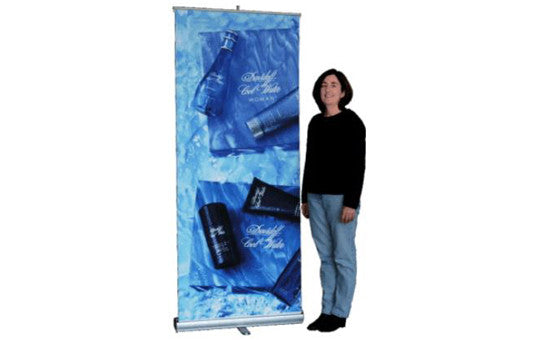 Slim Line Rolly Up Retractable Banner Stand 34 inches wide