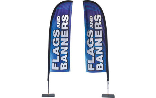 Store Front Flag Display Double Sided Graphic And Stand Combo