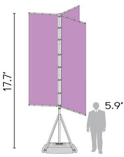 T-Pole Vertical Triple Arm Size Chart