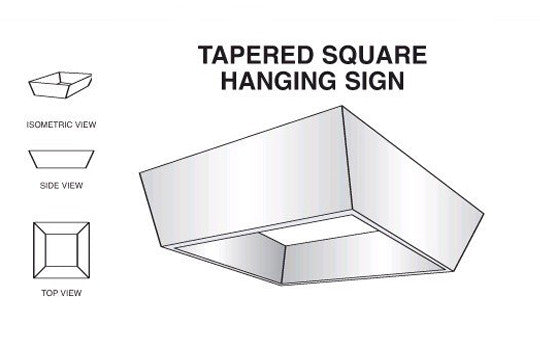 Tapered square hanging display