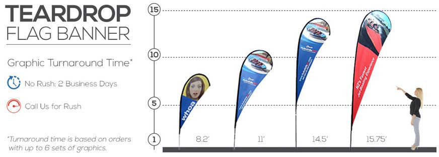 Teardrop Banner Size Reference Chart