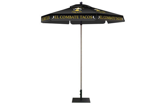 hexagon patio umbrella stand Two Color Custom Umbrella Hexagon Graphic and Frame Combo Black Top