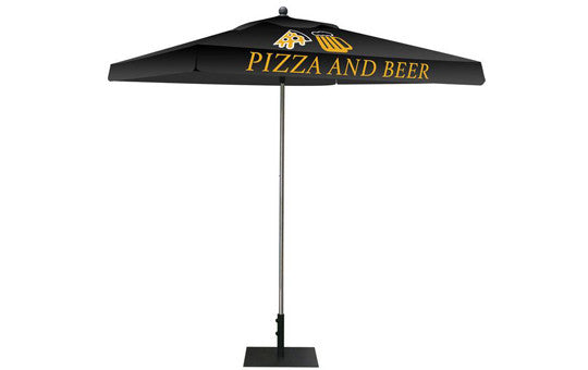 Two Color Custom Umbrella Square Graphic and Frame Combo Black Top