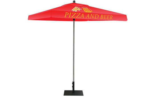 beer patio umbrella Two Color Custom Umbrella Square Graphic and Frame Combo Red Top
