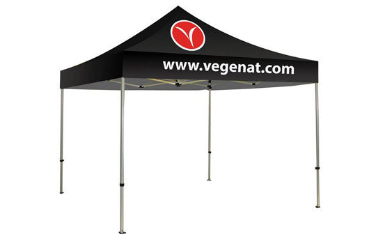 2 Color Imprint Black Top - 10 Foot Custom Canopy Tent Aluminum Frame and Graphic Combo