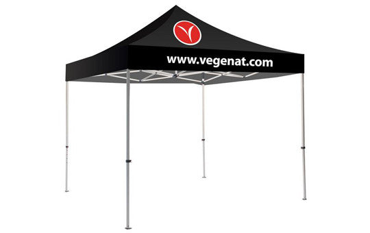2 Color Imprint Black Top - 10 Foot Custom Canopy Tent Steel Frame and Graphic Combo