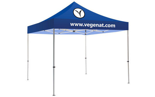 2 Color Imprint Blue Top - 10 Foot Custom Canopy Tent Steel Frame and Graphic Combo