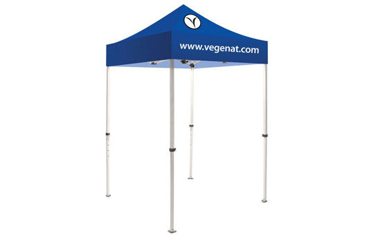 2 Color Imprint Blue Top – 5 Foot Custom Canopy Tent Steel Frame and Graphic Combo