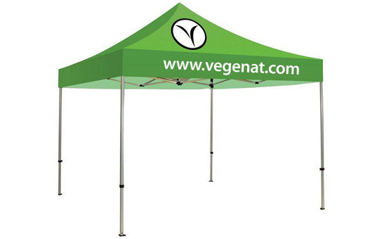 2 Color Imprint Green Top - 10 Foot Custom Canopy Tent Aluminum Frame and Graphic Combo