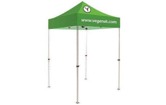 2 Color Imprint Green Top – 5 Foot Custom Canopy Tent Steel Frame and Graphic Combo