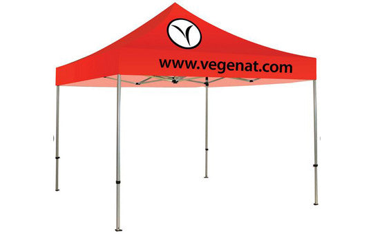 2 Color Imprint Red Top - 10 Foot Custom Canopy Tent Aluminum Frame and Graphic Combo