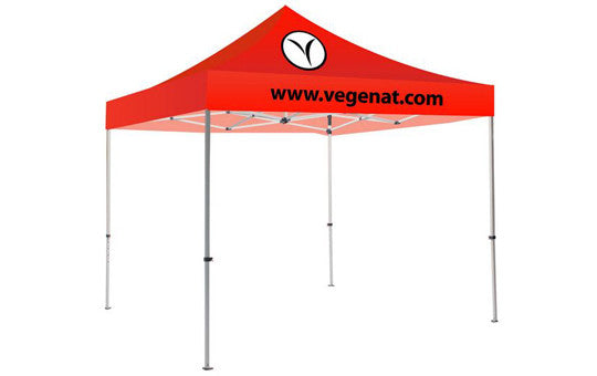 2 Color Imprint Red Top - 10 Foot Custom Canopy Tent Steel Frame and Graphic Combo