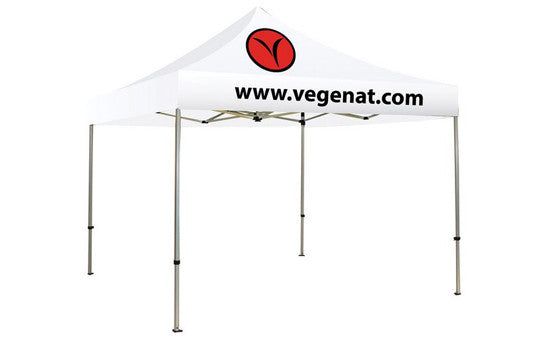 2 Color Imprint White Top - 10 Foot Custom Canopy Tent Aluminum Frame and Graphic Combo