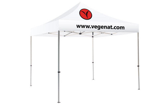 2 Color Imprint White Top - 10 Foot Custom Canopy Tent Steel Frame and Graphic Combo