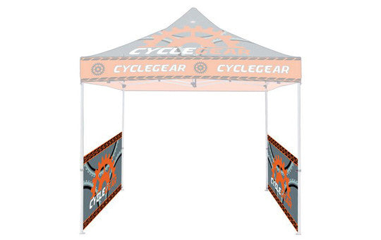 Single Sided 2 Half Side Walls Full Color For 10 Foot Custom Canopy Pop Up Tent Graphic and 4 Steel Rails