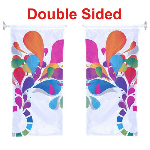 Window Hanging Kit Double Sided 1.5' W x 3.3' H With Banner Arm/Suction Cup Graphic and Hardware