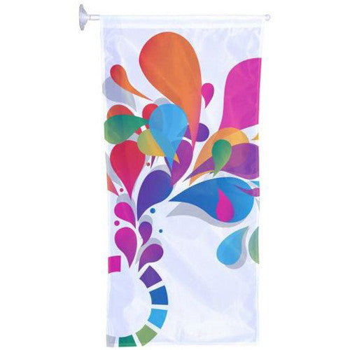 Window Hanging Kit Single Sided 1.5' W x 3.9' H With Banner Arm/Suction Cup Graphic and Hardware